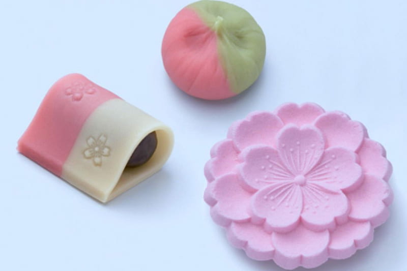 Sakura Spring Themed Wagashi Traditional Japanese Sweets, Pink, Sakura, Spring, Wagashi, Food, Sweets, HD wallpaper