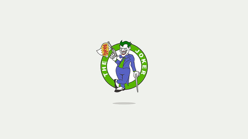 Joker Minimal Logo , joker, superheroes, minimalism, minimalist, behance, HD wallpaper