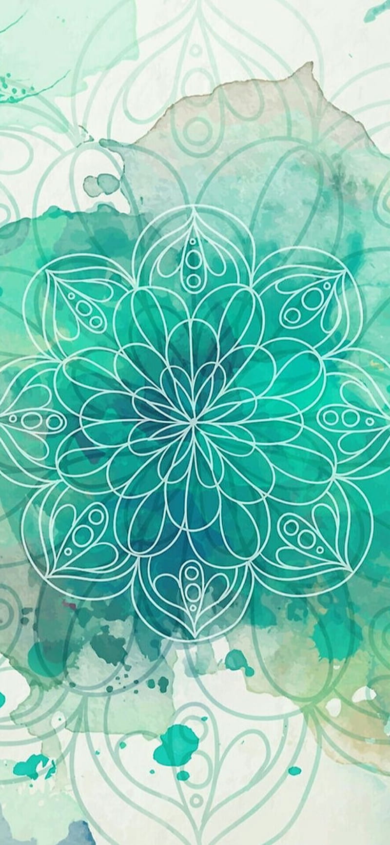 Mandala, boho, cute, turquoise, HD phone wallpaper