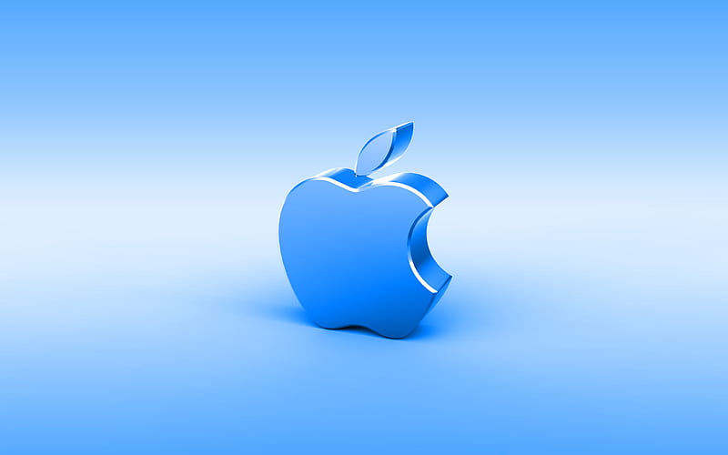 Apple Blue 3D Logo, Minimal, Blue Background, Apple Logo, Creative, Apple  Metal Logo, Hd Wallpaper | Peakpx