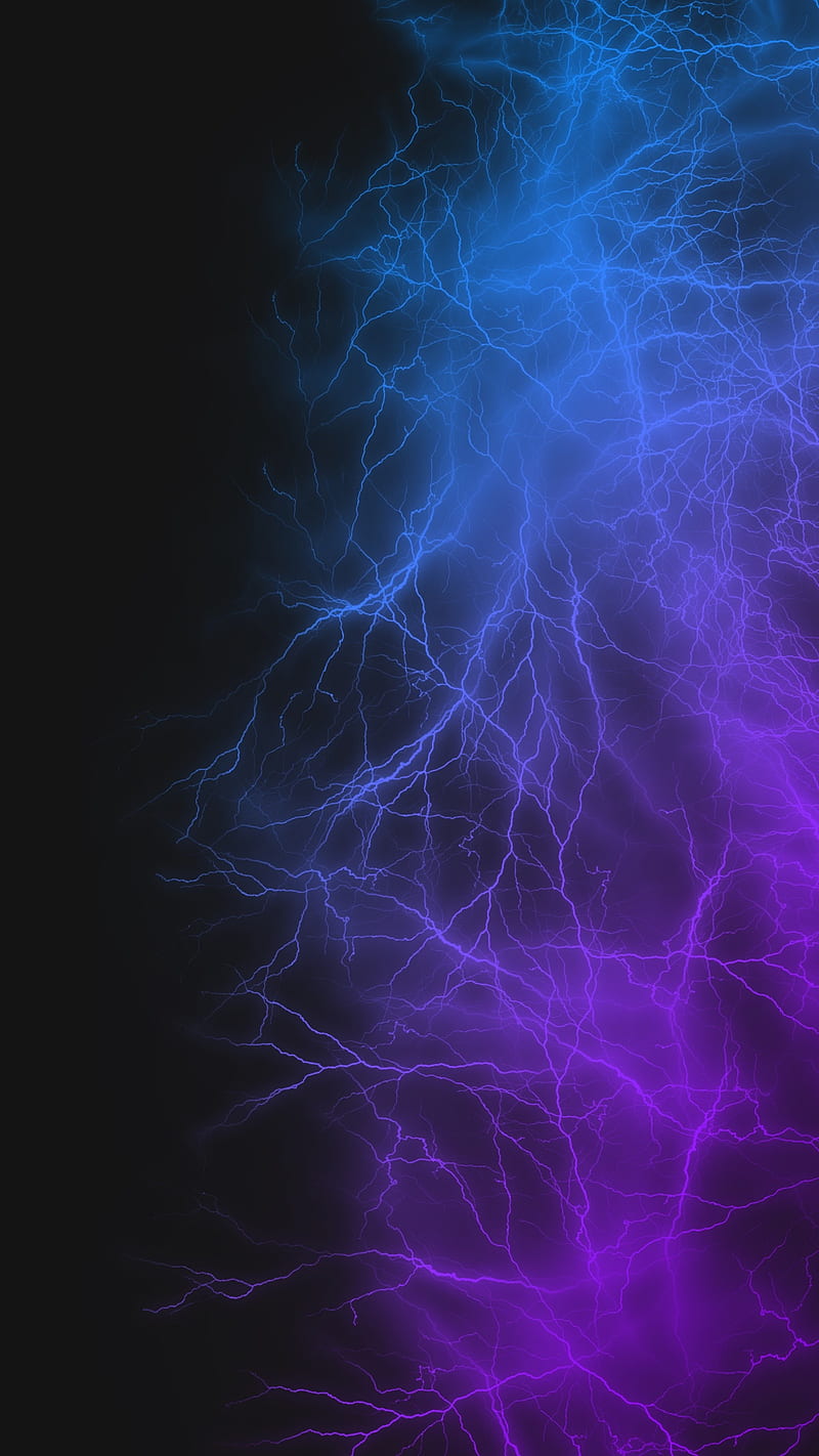 Electro Stream 02, FMYury, abstract, black, blue, color, colorful, colors, darkness, electric, energy, gradient, layers, lightning, lightnings, lines, power, purple, right, storm, ultraviolet, violet, HD phone wallpaper