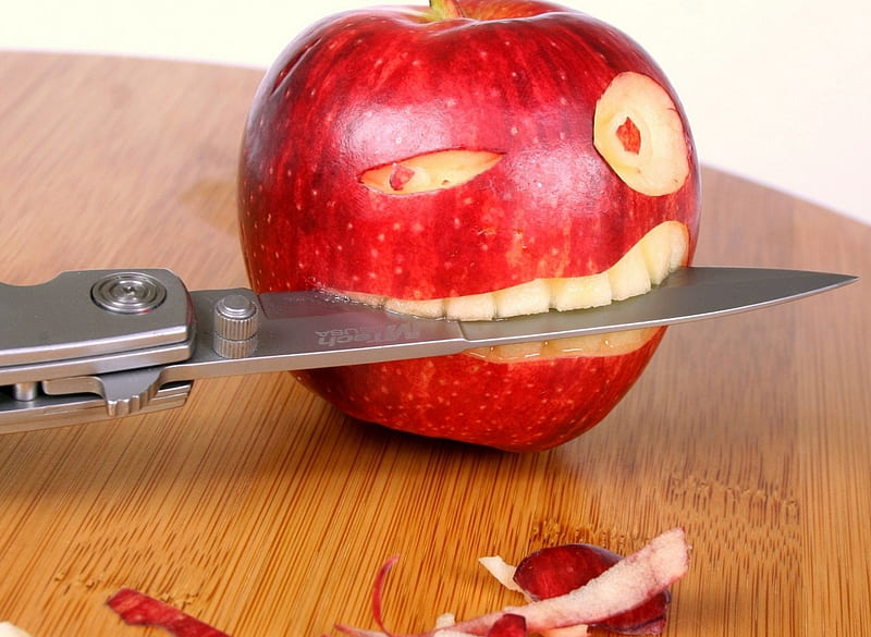 funny apple, cool, funny new, HD wallpaper