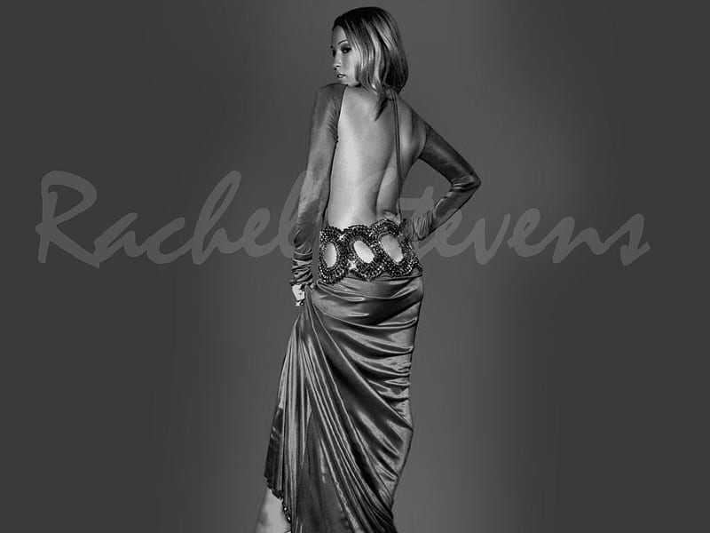 Rachel Stevens, evening dress, babe, dress, bw, HD wallpaper