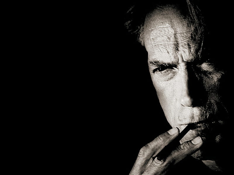 Clint Eastwood, male, people, black and white, movies, actor, HD wallpaper
