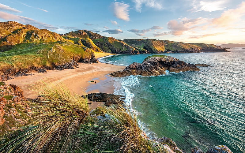 Coast of Donegal, Ireland, Ireland, beach, sea, coast, HD wallpaper