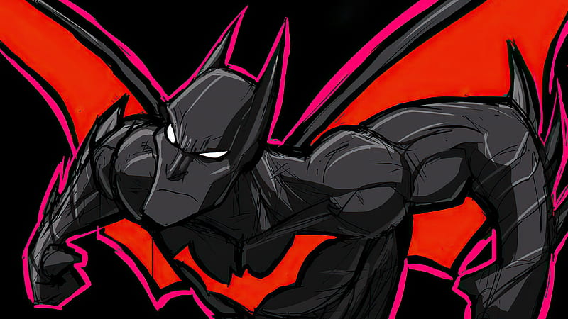 Batman Beyond Comic Sketch Art , batman, superheroes, artist, artwork, digital-art, HD wallpaper