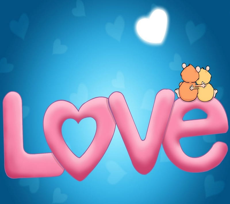 Amor, dibujos animados, pareja, lindo, corazón, amantes, luna, agradable,  dulce, Fondo de pantalla HD | Peakpx