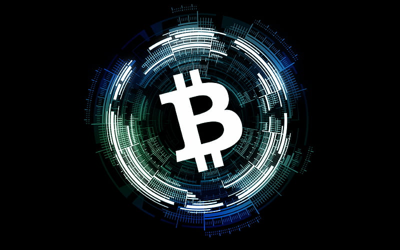 Bitcoin Logo Black Background , bitcoin, logo, HD wallpaper