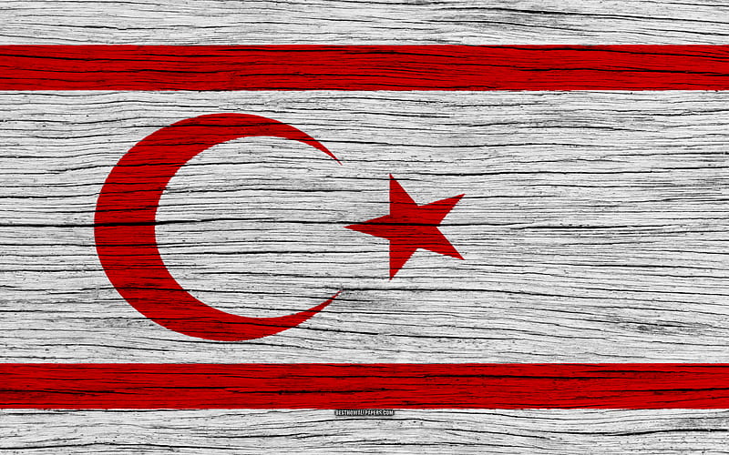 Flag of North Cyprus Asia, wooden texture, North Cyprus national flag, national symbols, North Cyprus flag, art, North Cyprus, HD wallpaper
