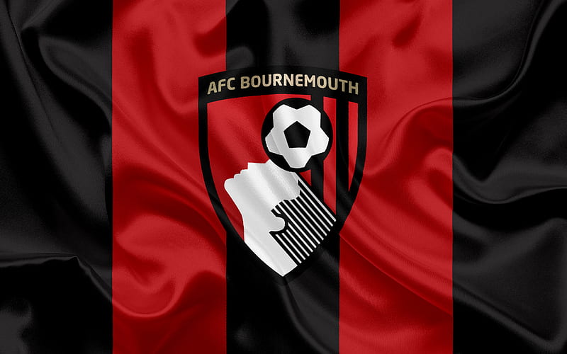 Bournemouth, football club, Premier League, football, United Kingdom, England, flag, emblem, Bournemouth logo, English football club, HD wallpaper