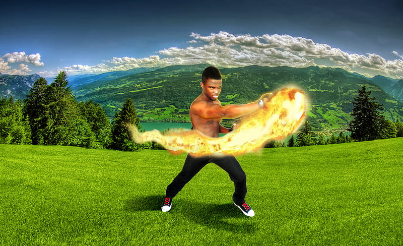Fire Puch, fire, firebending, rodly jean, fire swing, avatar, fire punch, HD wallpaper