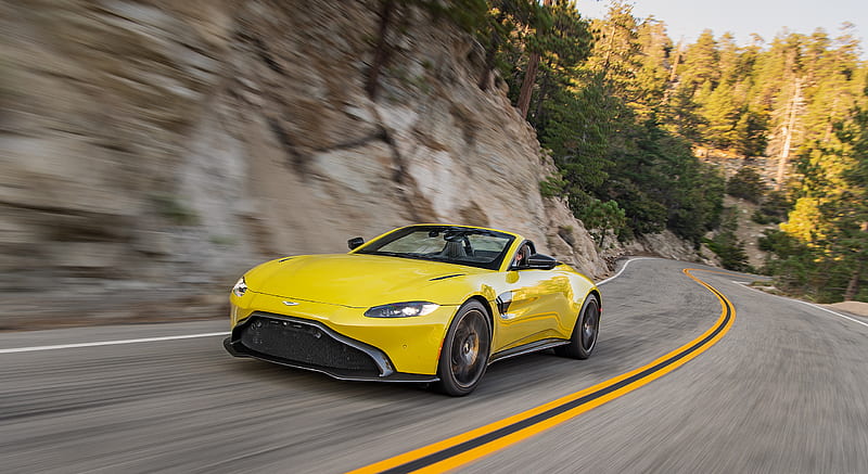 2021 Aston Martin Vantage Roadster (Color: Yellow Tang; US-Spec) - Front Three-Quarter , car, HD wallpaper 2021 Aston Martin Vantage Roadster (Color: Yellow Tang; US-Spec) - Front Three-Quarter , car, HD wallpaper