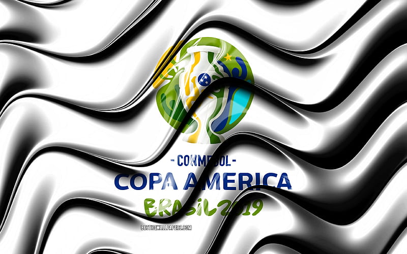 CONMEBOL Copa América Brasil 2019, emblem, conmebol, copa america, logo, flag, HD wallpaper