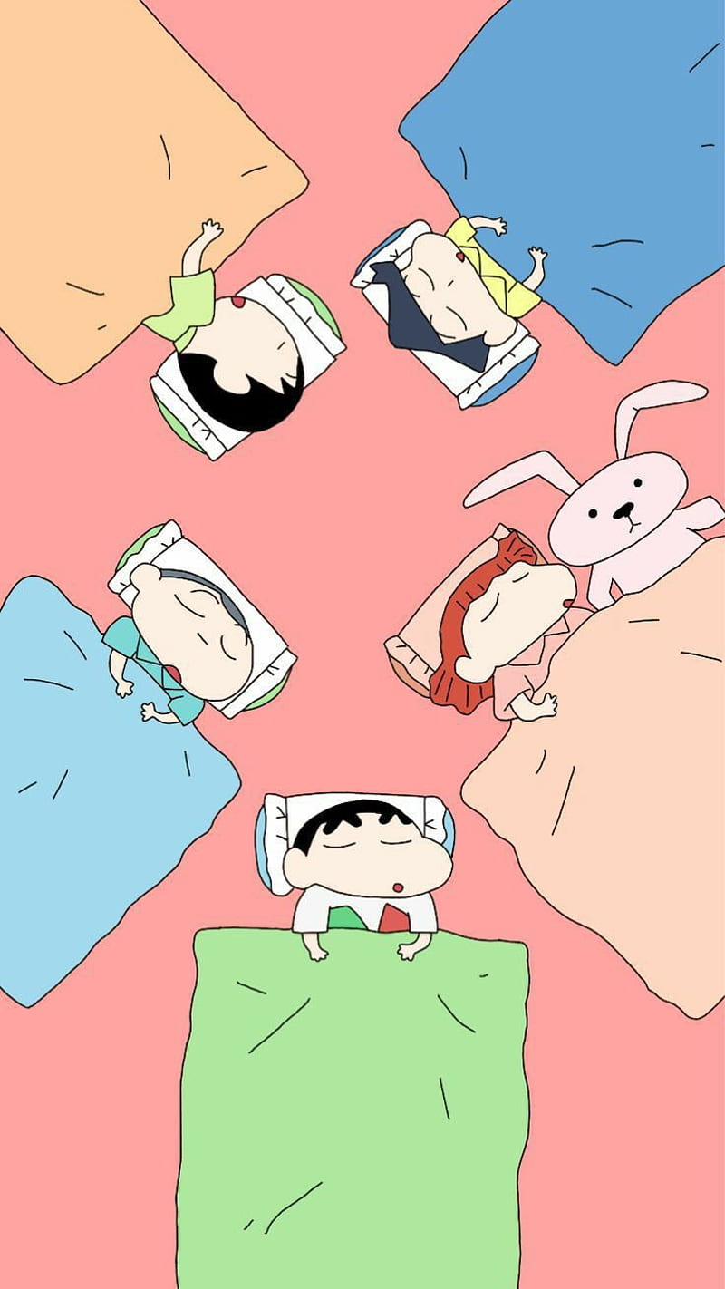 Shinchan, cartoon, cute, family, friends, HD phone wallpaper