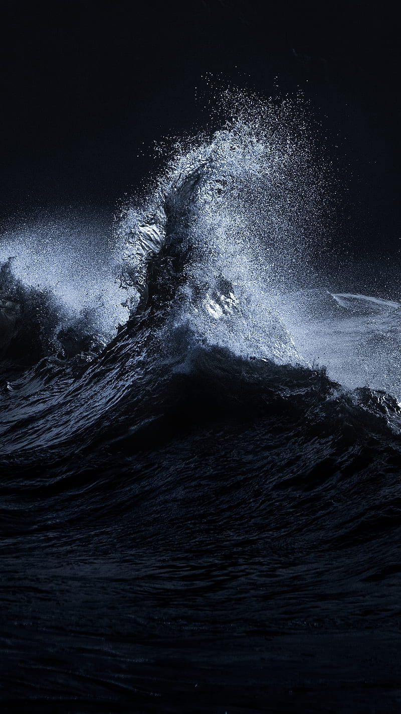 Ocean Waves Dark Blue Wallpapers - iPhone Aesthetic Blue Wallpaper