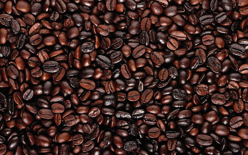 coffee beans texture, macro, natural coffee, arabica, coffee textures, coffee backgrounds, coffee beans, close-up, coffee, arabica beans, HD wallpaper