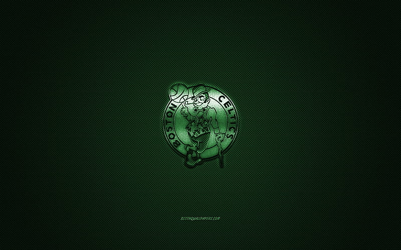 Boston Celtics, American basketball club, NBA, green logo, green carbon ...