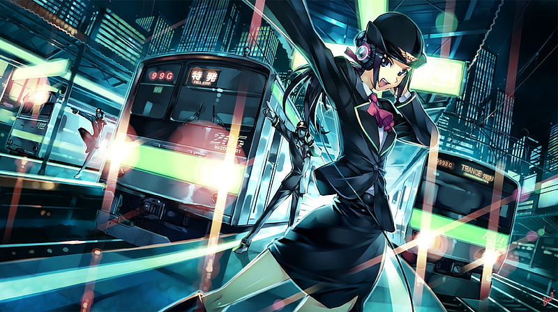 Anime train conductor engineer, boots, trains, black, sexy, lights, nice,  cool, HD wallpaper | Peakpx