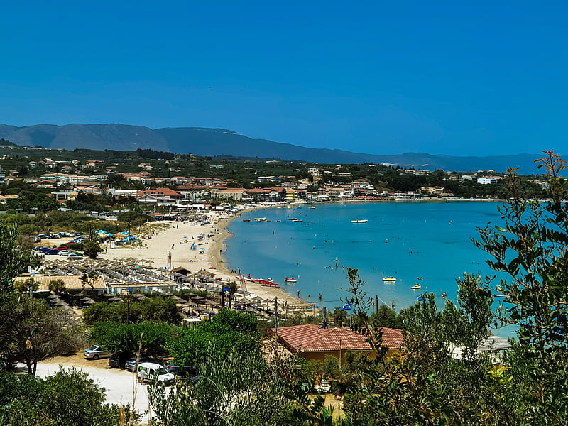 Zakynthos, Water, sky, Blue, Summer, 2021, Ionian sea, Island, View, Sea, Greece, Travel, Beach, plant, HD wallpaper