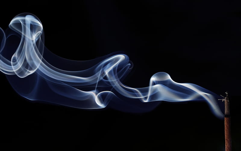 smoke on black background, extinguished fire, smoke, blue smoke, smoke concepts, HD wallpaper