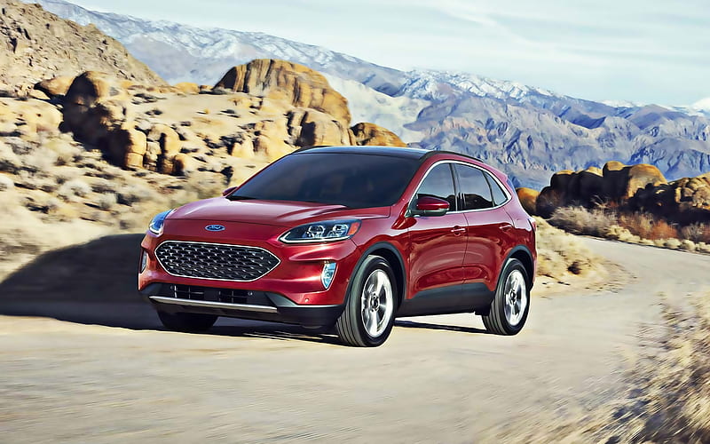 2020, Ford Escape, USA, new red crossover, exterior, front view, new red Escape, US version, Ford, HD wallpaper