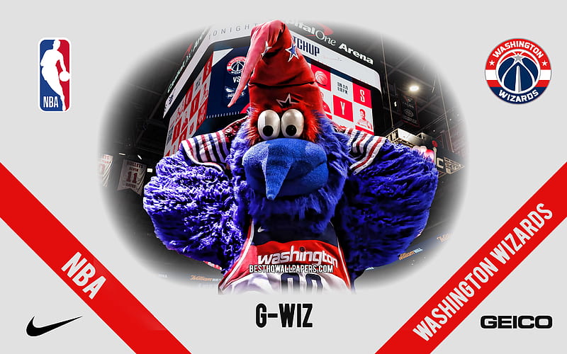 G-Wiz, Mascot, Washington Wizards, NBA, USA, basketball, Washington Wizards Mascot, Capital One Arena, Washington Wizards logo, HD wallpaper