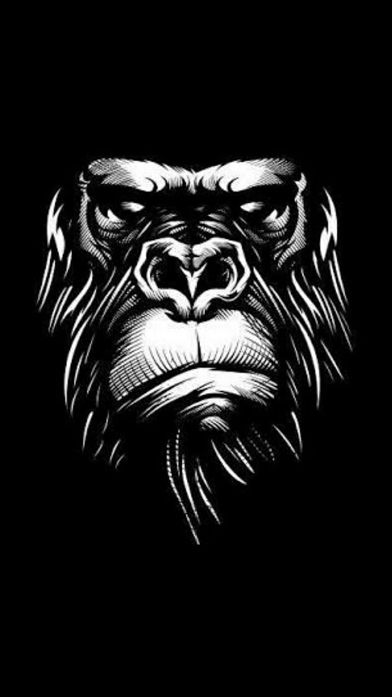 Monkey Business, black, dark, gorilla, HD phone wallpaper