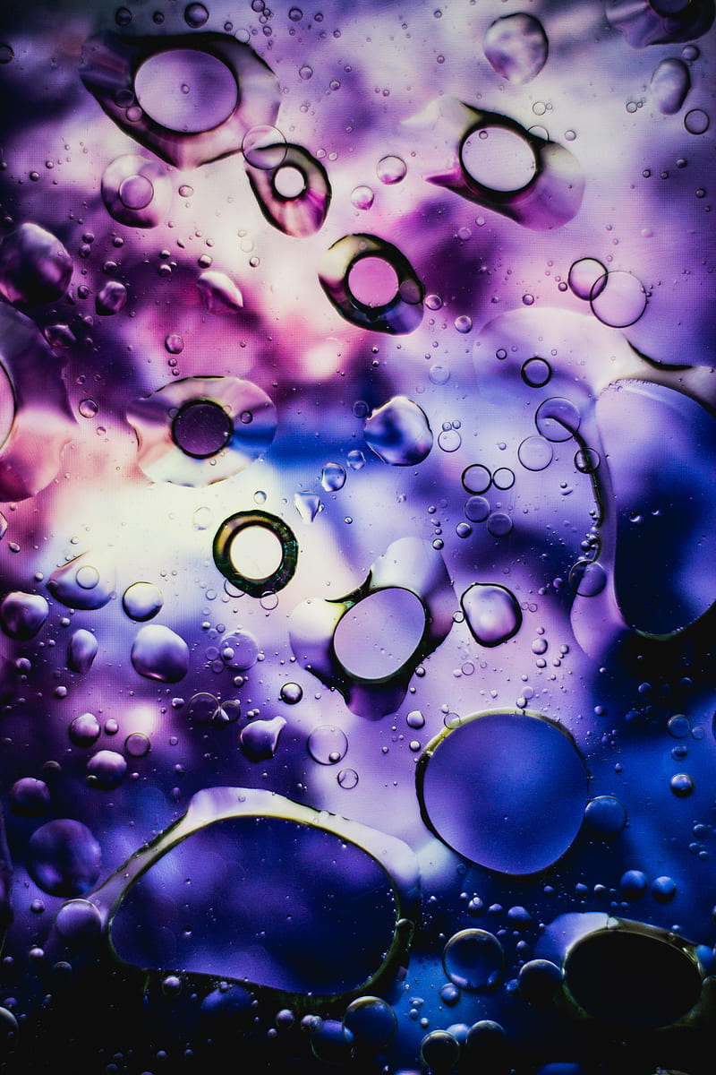 rain, blue, bubbles, cool, corona, macro, pattern, texture, violet, virus, HD phone wallpaper