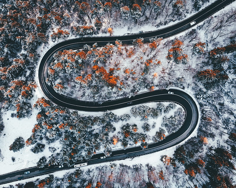 black roadway, HD wallpaper