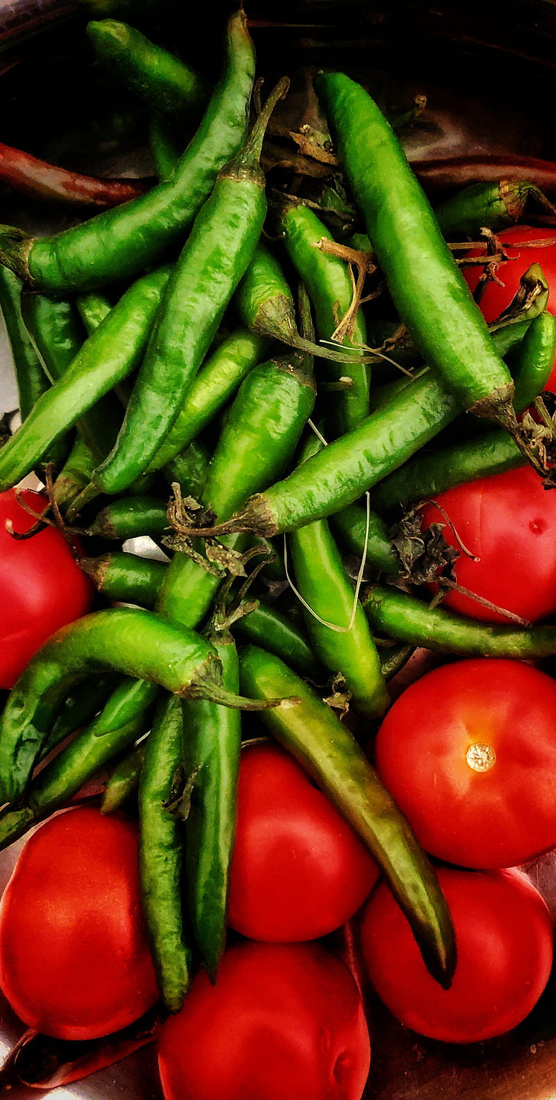 vegetable art, art, chillies, green, kitchen, red, tomato, vegetable, HD phone wallpaper