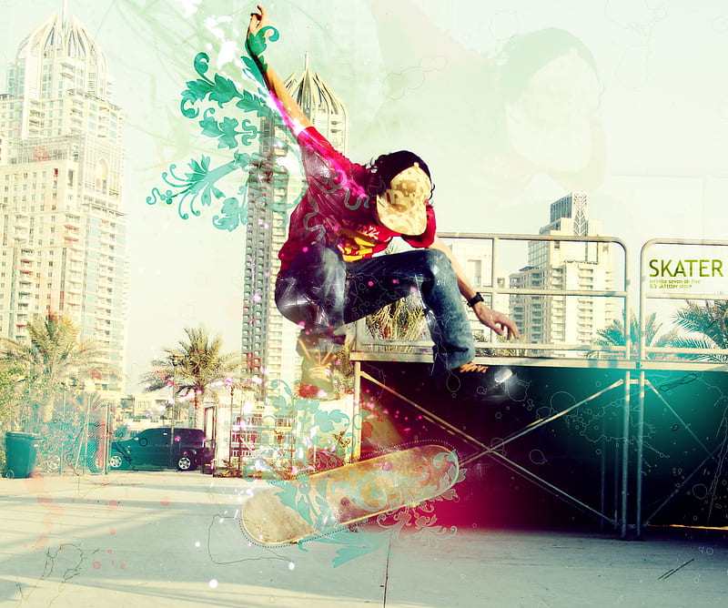 Skater Boy Edge, abstract skater boy, HD wallpaper