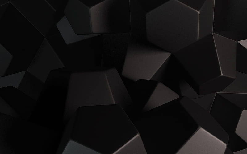 Black 3d cubes, cubes black background, creative black background, 3d ...