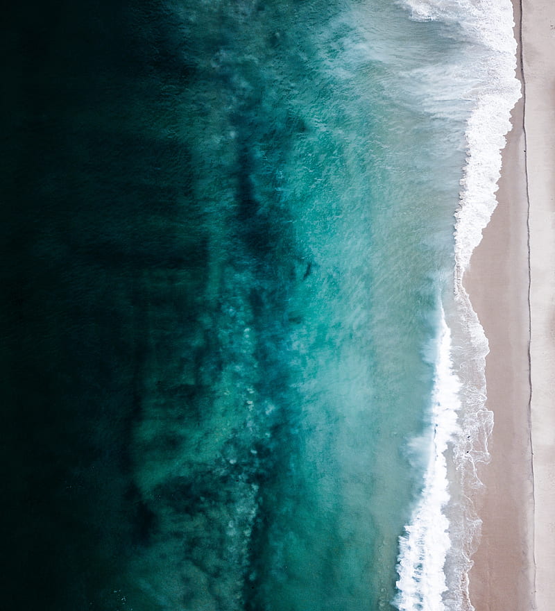 nature, water, beach, aerial view, turquoise, sea, HD phone wallpaper