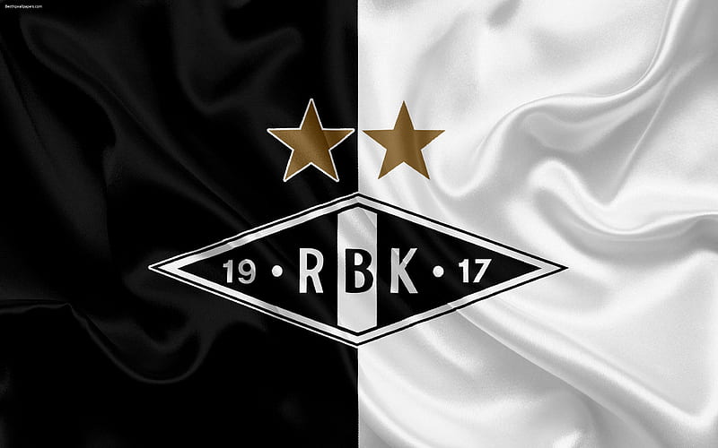 Rosenborg BK Norwegian football club, emblem, logo, Eliteserien, Norwegian Football Championships, football, Trondheim, Norway, silk flag, Rosenborg FC, HD wallpaper