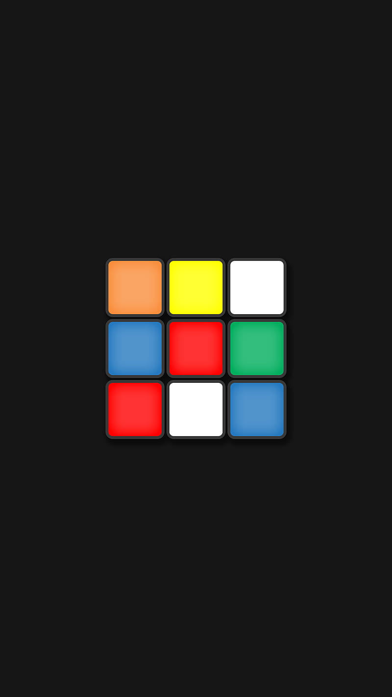 Rubik's Cube, FMYury, abstract, black, blue, colorful, green, orange, red, round, shadows, squares, white, yellow, HD phone wallpaper