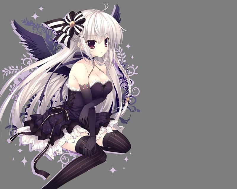 Goth Angel, wings, girl, gothic, angel, dark, lolita, orginal, long hair,  HD wallpaper | Peakpx