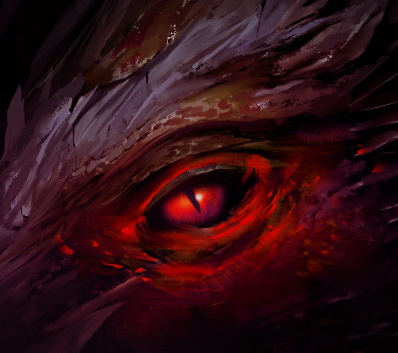 Red Dragon Eye, dark, drake, evil, look, ophidian, serpent, HD wallpaper