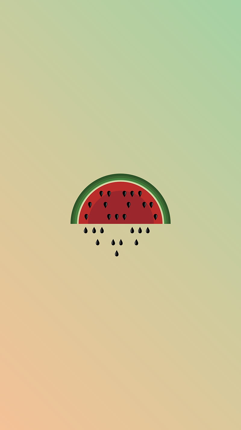 Semillas de sandía, arte, fruta, mínimo, pastel, lluvia, lloviendo, rojo,  sencillo, Fondo de pantalla de teléfono HD | Peakpx