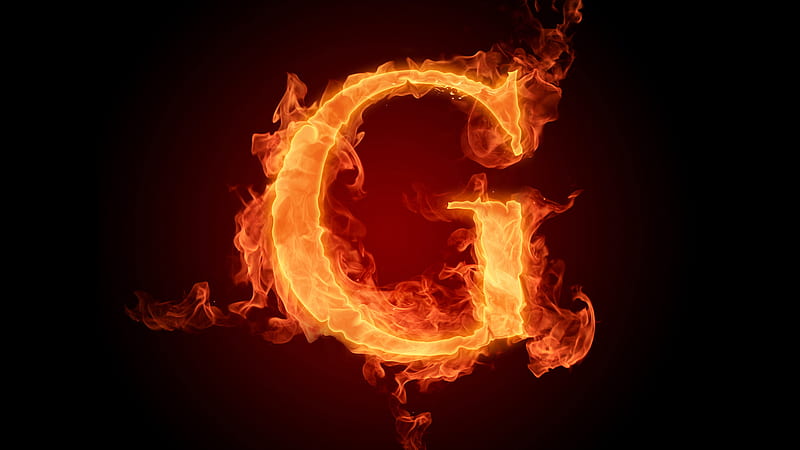 G Fiery English Alphabet Letter Black Background G Letter, HD wallpaper