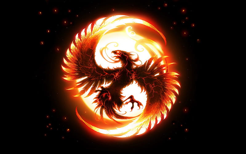 The Phoenix, fire, rebirth, logo, phoenix, HD wallpaper