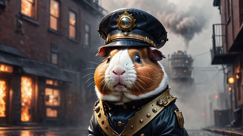 Officer Guinea Pig, police, pig, officer, guinea, HD wallpaper