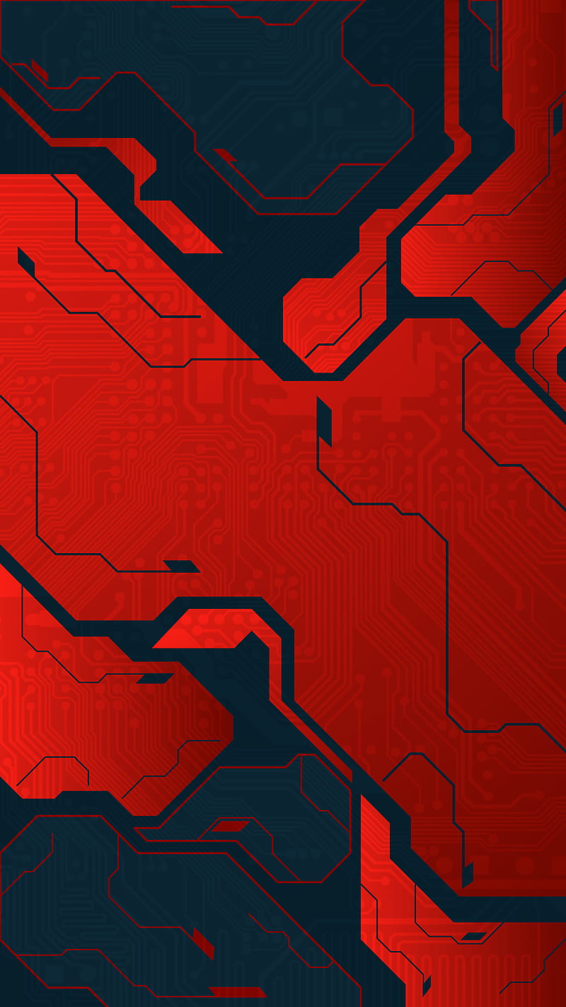 Tech A-01, abstract, circuit board, cyber, gaming tech , modern abstract, red abstract , technology, technology, HD phone wallpaper