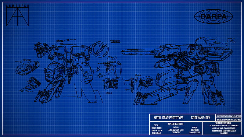 Metal Gear REX Blueprint : R Metalgearsolid, HD wallpaper