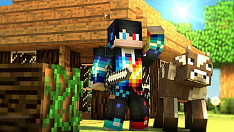 Minecraft: Background Diamond player skin Herobrine NovaSkin