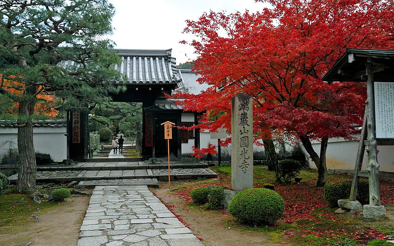 Entrance landscape-Enkoji Temple Autumn, HD wallpaper
