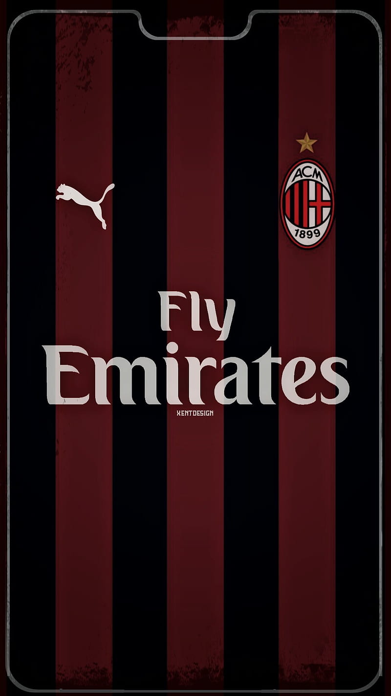ac milan, spain, ac, milan, kaka, puma, fly emirates, 2018, football badge, HD phone wallpaper