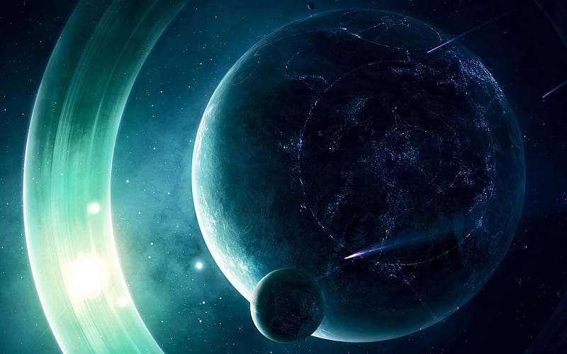 Space planet light-Space High Quality, HD wallpaper
