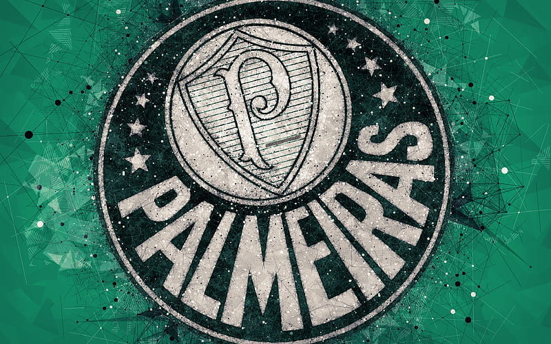 Palmeiras FC, Sociedade Esportiva Palmeiras creative geometric art, logo, emblem, Brazilian football club, art, green abstract background, Serie A, Sao Paulo, Brazil, football, Campeonato Brasileiro Serie A, HD wallpaper