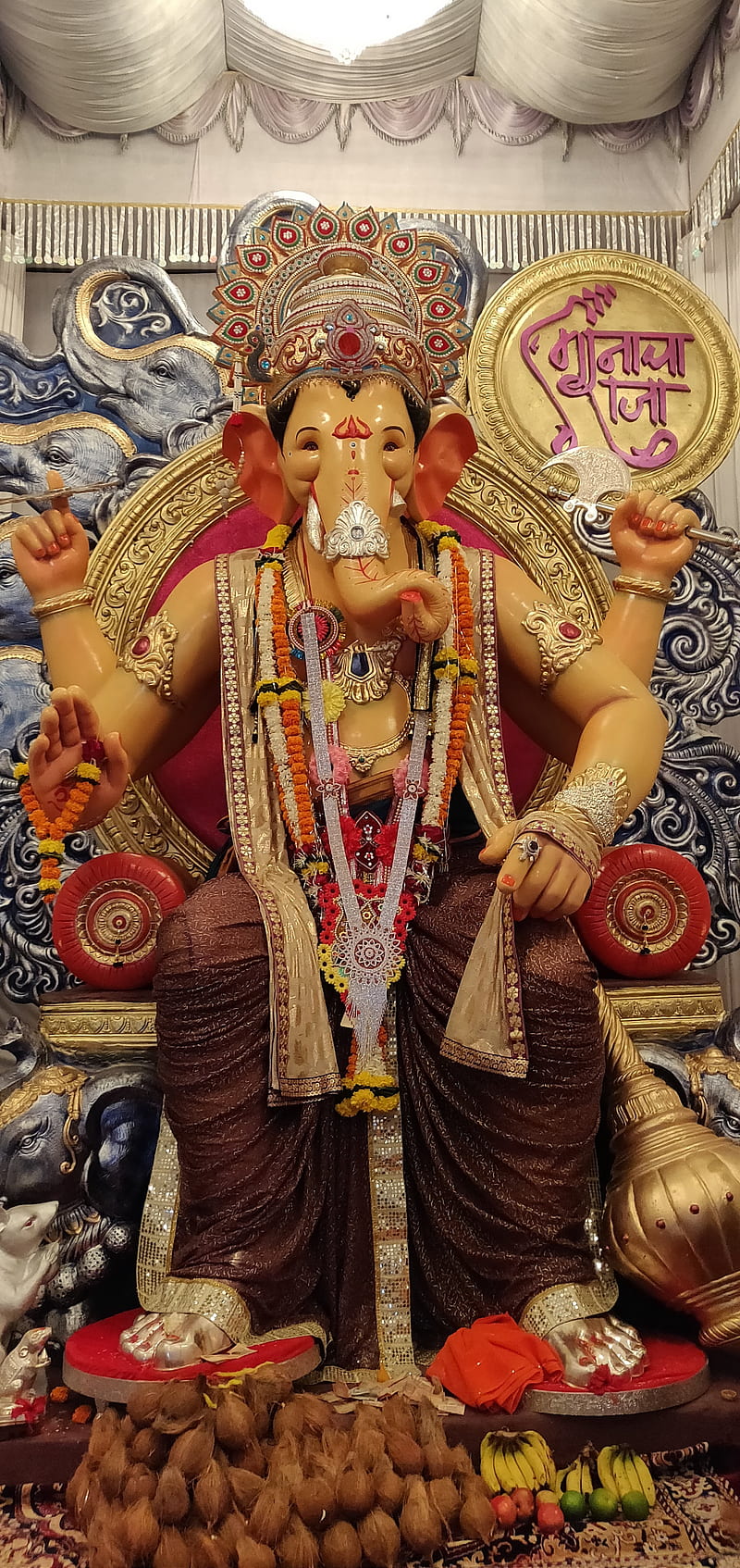 Manacha Raja Ganpati, lord, ganesh, HD phone wallpaper