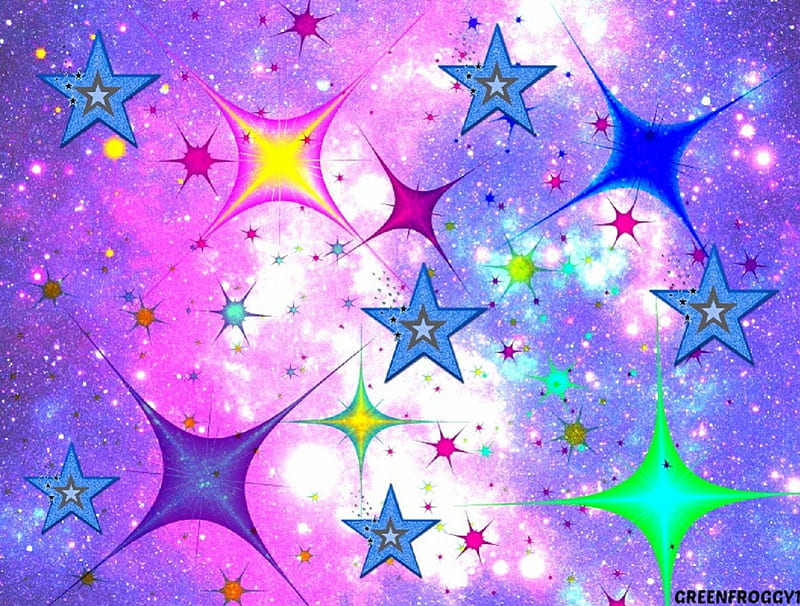  Cielo de estrellas, estrellas, cielo, colores, abstractos, Fondo de pantalla HD